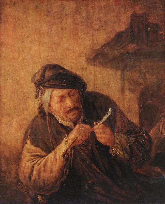 OSTADE, Adriaen Jansz. van Cutting the Feather ag oil painting picture